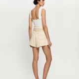 KIVARI - Celene Denim Short - Cream
