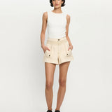 KIVARI - Celene Denim Short - Cream
