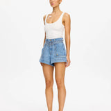 KIVARI - Celene Denim Short - Stone Wash Blue