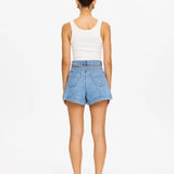 KIVARI - Celene Denim Short - Stone Wash Blue