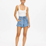KIVARI - Celene Denim Short - Stone Wash Blue