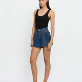 KIVARI - Celene Denim Short - Indigo Blue