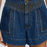 KIVARI - Celene Denim Short - Indigo Blue