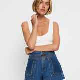 KIVARI - Celene Denim Short - Indigo Blue