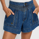 KIVARI - Celene Denim Short - Indigo Blue