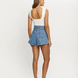 KIVARI - Celene Denim Shorts - Stonewash Blue