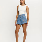 KIVARI - Celene Denim Shorts - Stonewash Blue