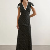 AUGUSTE - Sylvie Maxi Dress - Black Mottle