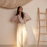 SEVENTY + MOCHI - Blake Low Rise Jean - Herringbone Ecru