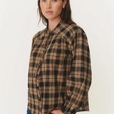 ROWIE - Cora Long Sleeve Blouse - Tobacco Plaid