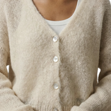 AMERICAN DREAMS - Cornelia Cropped Cardigan - Beige
