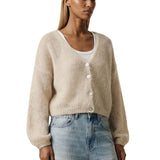 AMERICAN DREAMS - Cornelia Cropped Cardigan - Beige