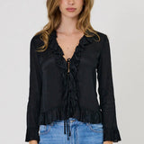 REMAIN - Elora Tie Top - Black