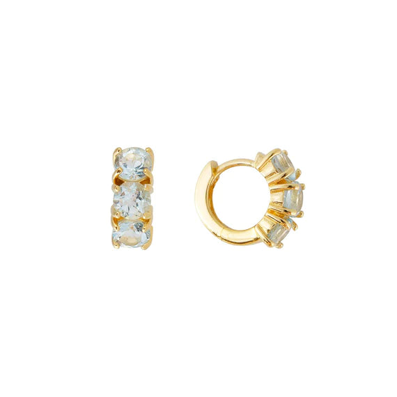 Fairley - Blue Topaz Huggies