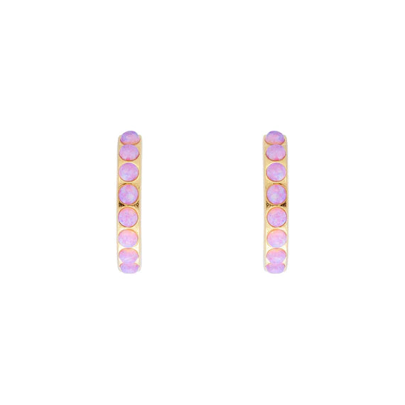 Fairley - Pink Opal Crystal Midi Hoop