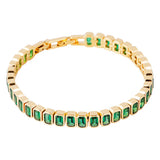 FAIRLEY - Green Emerald Cut Tennis Bracelet