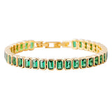 FAIRLEY - Green Emerald Cut Tennis Bracelet
