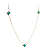 FAIRLEY - Green Agate Clover Necklace | Gold