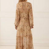 SPELL - Damask Button Through Gown - Chai Yellow