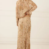 SPELL - Damask Long Sleeve Blouse - Chai Yellow