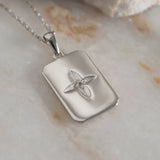 MURKANI - Desert Flower Rectangle Necklace | Silver