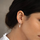 MURKANI - Petites - Double Pearl Huggies | Silver