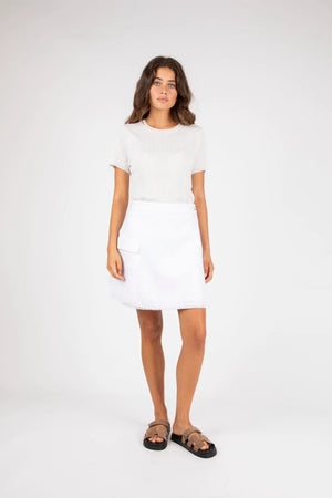 Marlow - Valencia Wrap Skirt -  White