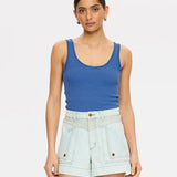 KIVARI - Tallulah Scoop Tank - Cobalt Blue