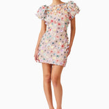 ELLIATT - Aviva Puff Sleeve Mini Dress - Pink