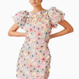 ELLIATT - Aviva Puff Sleeve Mini Dress - Pink