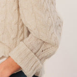 INDI & COLD - Crop Cable Knit Sweater - Cielo