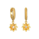 SATYA - New Chapter Lotus Huggie Earrings | Gold