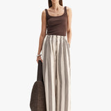 ELKA COLLECTIVE - Milo Stripe Pant - Chocolate Stripe
