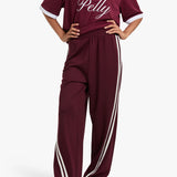 ENA PELLY - Valentina Stripe Pant - Cherry Cola
