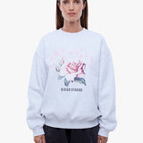 ENA PELLY - Ena Pelly Rose Sweatshirt - White Marle