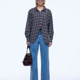 ENA PELLY - Bobby Check Shirt - Brown / Blue Check
