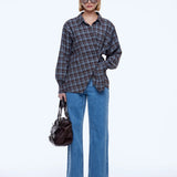 ENA PELLY - Bobby Check Shirt - Brown / Blue Check