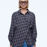 ENA PELLY - Bobby Check Shirt - Brown / Blue Check