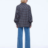 ENA PELLY - Bobby Check Shirt - Brown / Blue Check