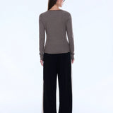 ENA PELLY - Piper Long Sleeve Stripe Top - Sand Stripe