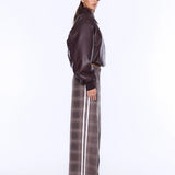 ENA PELLY - Myla Wide Leg Pant - Burgundy Check