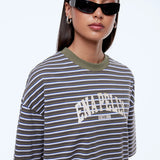 ENA PELLY - Maeve Relaxed Tee - Green Multi Stripe