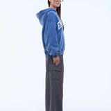 ENA PELLY - Varsity Hoodie - Washed Indigo