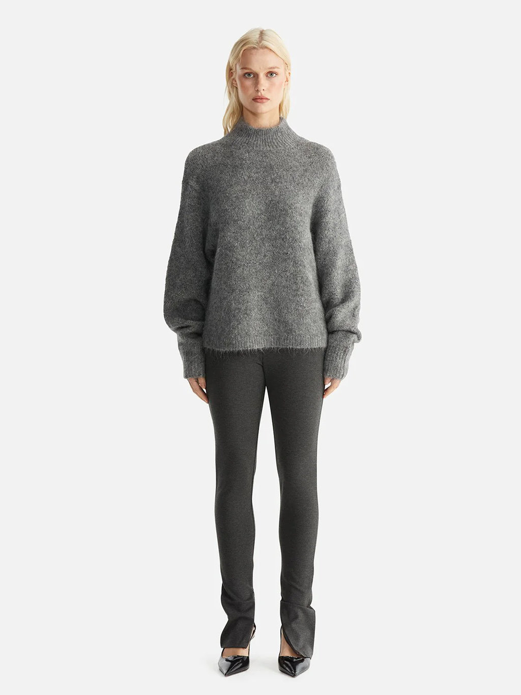 ENA PELLY - Nicola Mohair Knit - Charcoal