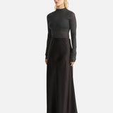 ENA PELLY - Logan Satin Maxi Skirt - Black