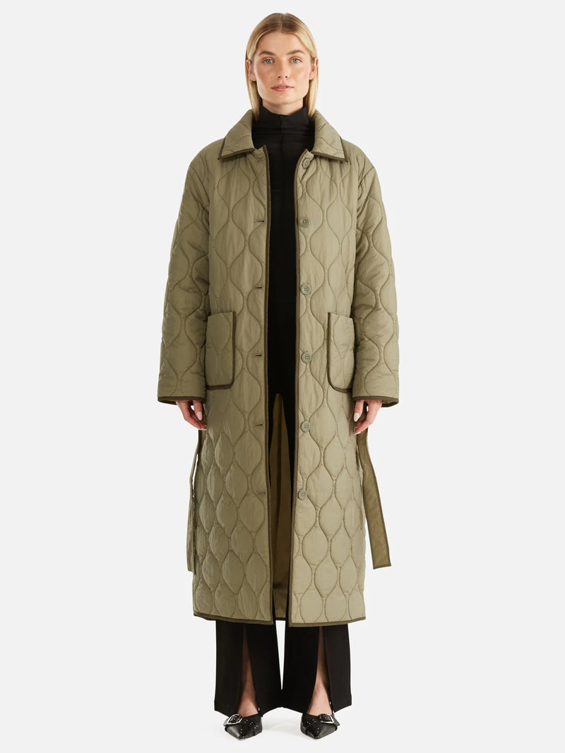 ENA PELLY - Louise Quilted Puffer Jacket - Hunter Green