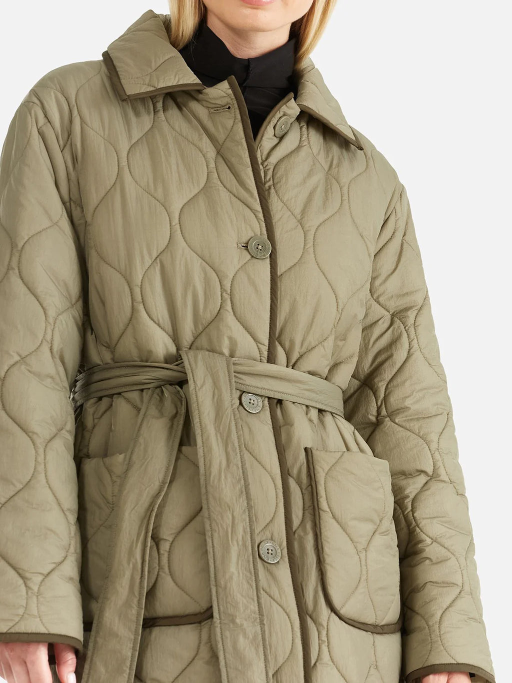 ENA PELLY - Louise Quilted Puffer Jacket - Hunter Green
