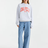 ENA PELLY - Collegiate Sweatshirt - White Marle / Red