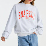ENA PELLY - Collegiate Sweatshirt - White Marle / Red