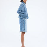 ENA PELLY - Harlow Denim Bomber - Mid Blue Wash